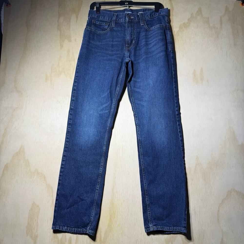 Old Navy Men’s Straight Jeans 30x32 Blue Denim Built-In Flex Classic Fit